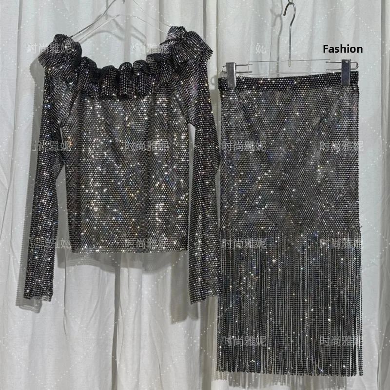 Утягивающая юбка с кисточками и бриллиантами, длинный топ све, модный цвет миди с высокой талией для поездок на работу
Утягивающая юбка с кисточками и бриллиантами, длинный топ све, модный цвет миди с высокой талией для поездок на работу