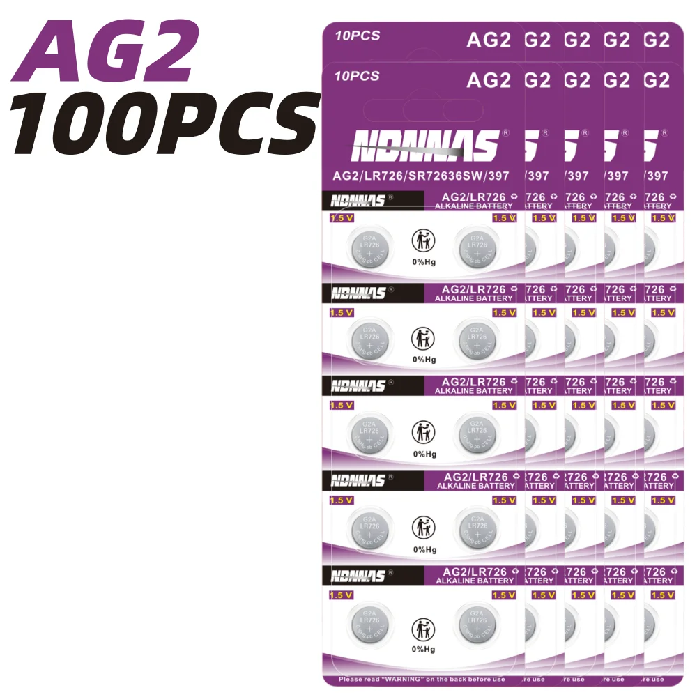 5-50Pcs AG2 30mAh LR726 SR726SW 1.5V Alkaline Button Coin Cell Battery for Watch Car Key Fob Remote Clock Mini Electronic Device
5-50Pcs AG2 30mAh LR726 SR726SW 1.5V Alkaline Button Coin Cell Battery for Watch Car Key Fob Remote Clock Mini Electronic Device