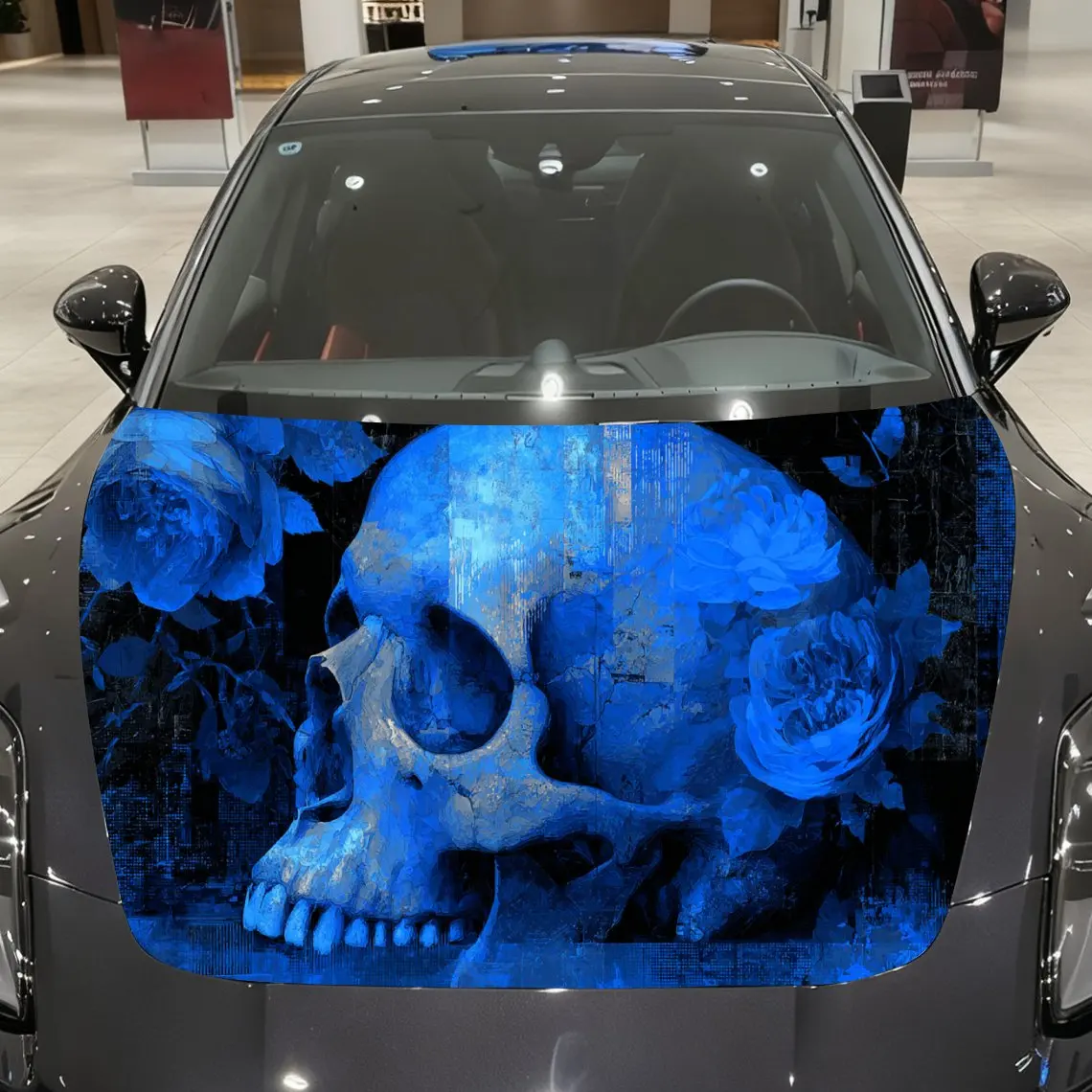 Car Decal Cyber Blue Skull with Rose Motif in Dark Fantasy Style Car Hood Sticker, Waterproof Self - Adhesive PVC Graphics Decal
Car Decal Cyber Blue Skull with Rose Motif in Dark Fantasy Style Car Hood Sticker, Waterproof Self - Adhesive PVC Graphics Decal