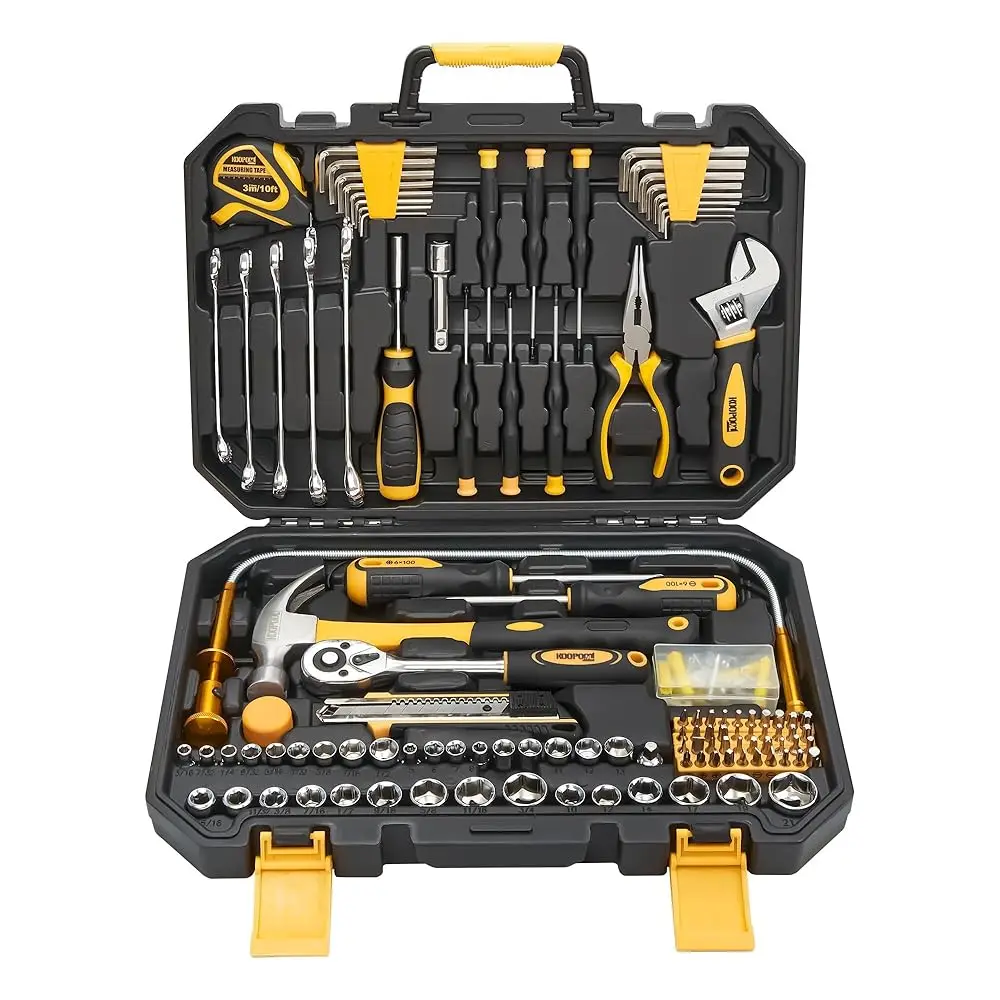 159 Piece Hand Tools Set, Tool Box For Car, General Household Hand Kit, Basic Tool Kit For Home Auto Repair, Plastic Toolbox
159 Piece Hand Tools Set, Tool Box For Car, General Household Hand Kit, Basic Tool Kit For Home Auto Repair, Plastic Toolbox