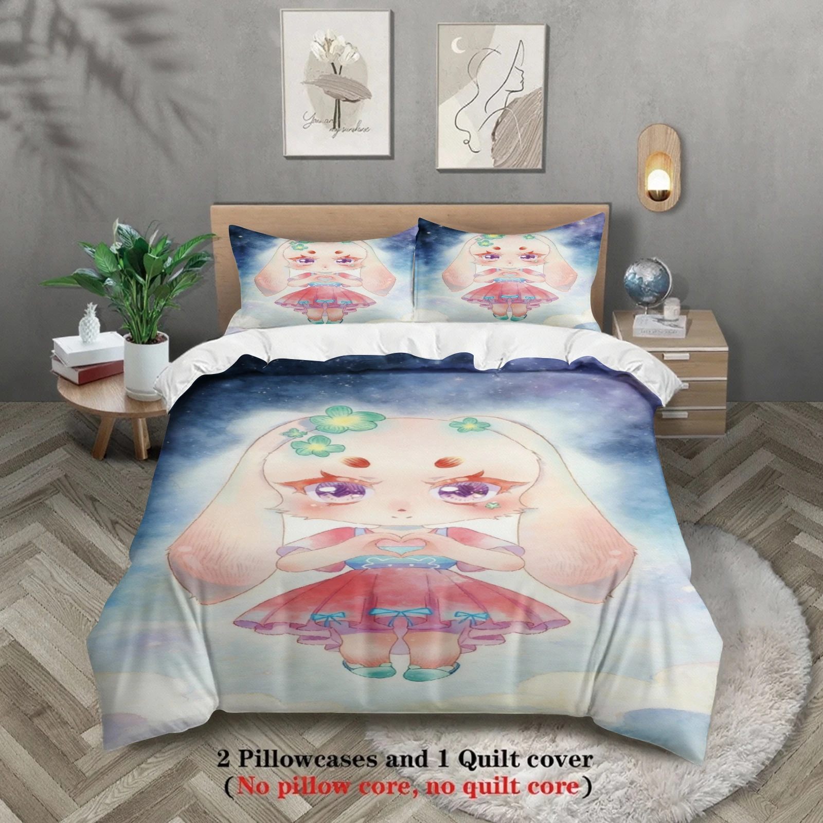 Softville Cozy Town 3PCS Bedding Sets Lop Rabbit Pink And Blue Pinted Duvet Cover No filling Cartoon Style Queen King Size
Softville Cozy Town 3PCS Bedding Sets Lop Rabbit Pink And Blue Pinted Duvet Cover No filling Cartoon Style Queen King Size