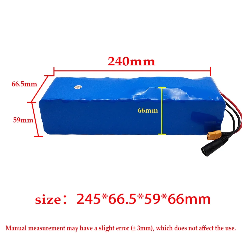 2026 New 48V 10500mAh 1000W 13S3P DC-XT60-T Lithium Ion Battery Pack Suitable for 48V motors with BMS + 54.6V Charger
2026 New 48V 10500mAh 1000W 13S3P DC-XT60-T Lithium Ion Battery Pack Suitable for 48V motors with BMS + 54.6V Charger