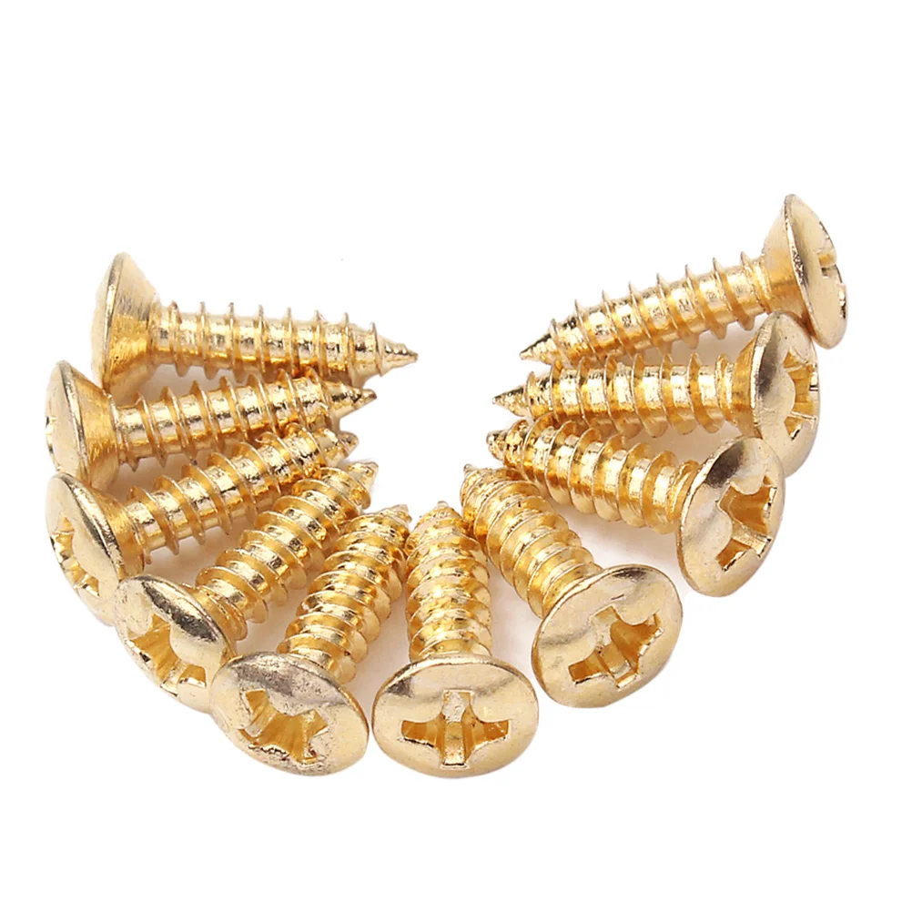 10Pcs Guitar Screws Gold 3x12mm Replacement for Bass Electric Guitar Pickguard Cover Plate Mounting Installation Nails 
10Pcs Guitar Screws Gold 3x12mm Replacement for Bass Electric Guitar Pickguard Cover Plate Mounting Installation Nails