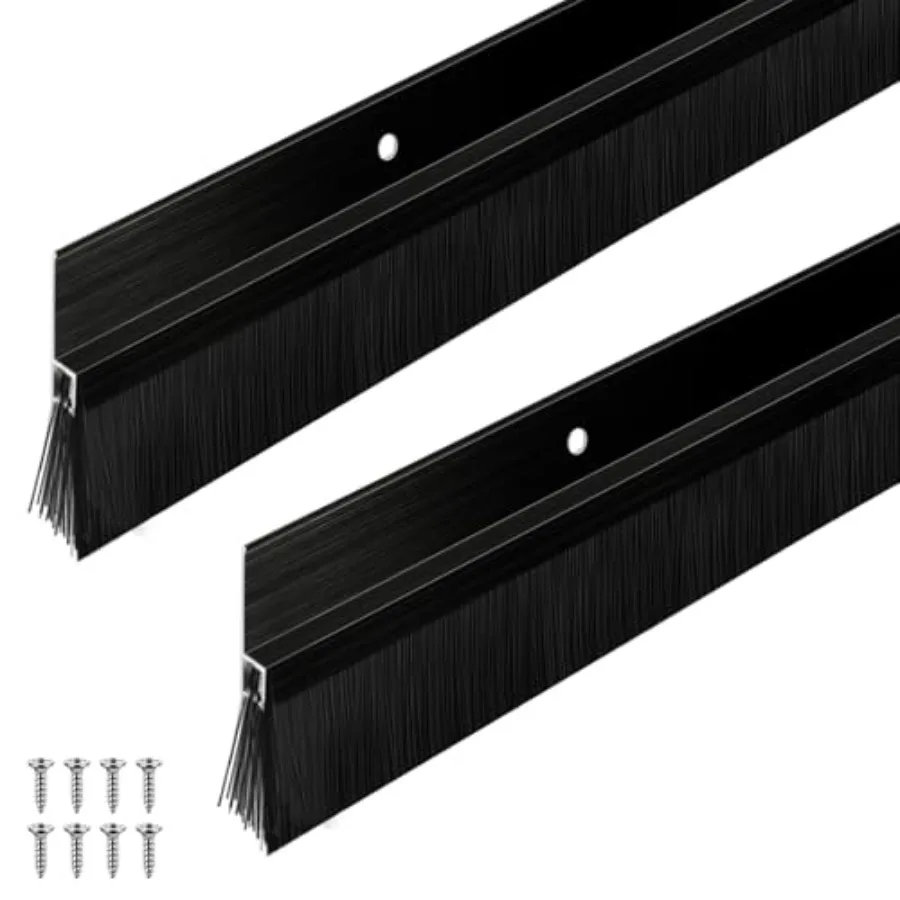 Set Door Brush Bottom Sweep Brush Weather Strippg Alumum Door Seal with Screws for Gaps up to ch, for Home, Commercial Gate, Fi
Set Door Brush Bottom Sweep Brush Weather Strippg Alumum Door Seal with Screws for Gaps up to ch, for Home, Commercial Gate, Fi