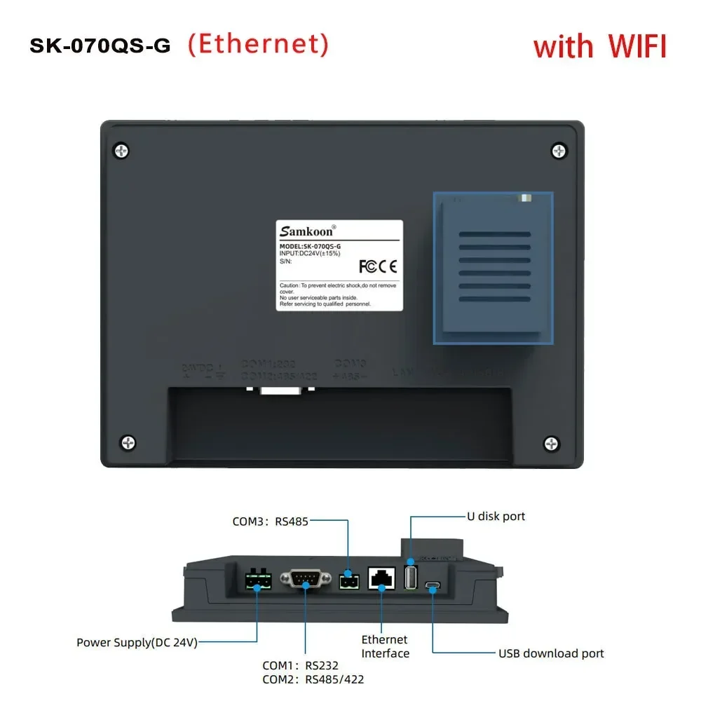 Samkoon 7 Inch HMI with Ethernet WIFI 4G Sk SK070 070QE 070QT 070QS Human Machine Interface Industrial Control Display Screen
Samkoon 7 Inch HMI with Ethernet WIFI 4G Sk SK070 070QE 070QT 070QS Human Machine Interface Industrial Control Display Screen