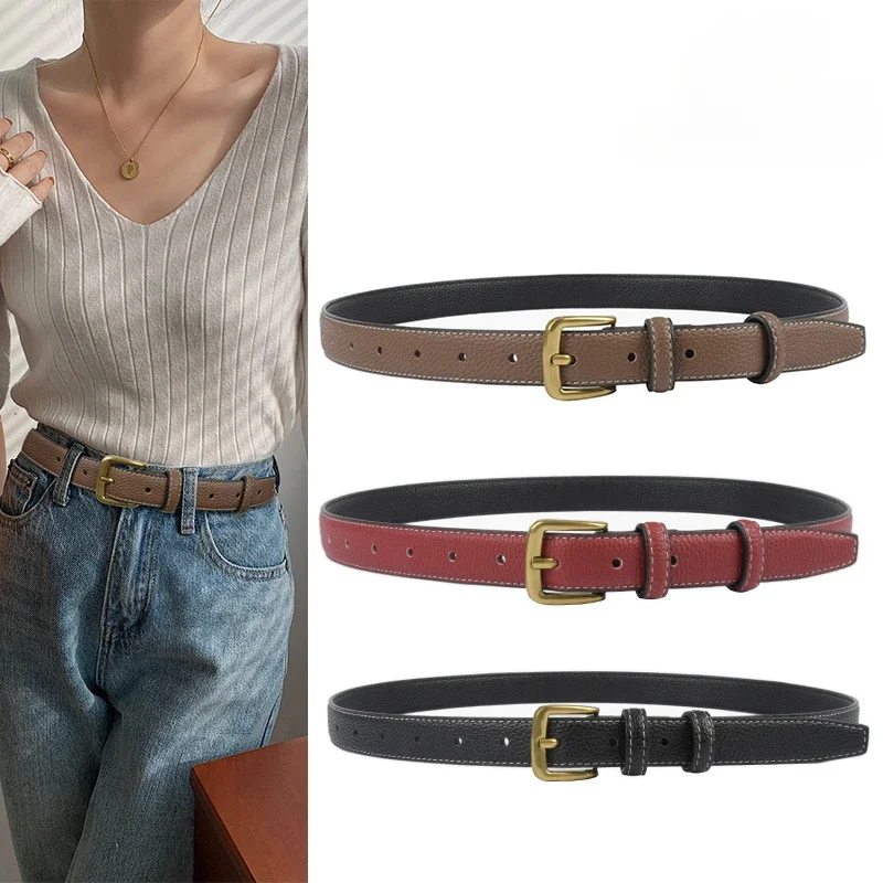 Top Layer Cowhide Luxury Lychee Pattern Genuine Leather Women's Belt Korean Version Fashion Paired with Jeans Casual Pants
Top Layer Cowhide Luxury Lychee Pattern Genuine Leather Women's Belt Korean Version Fashion Paired with Jeans Casual Pants