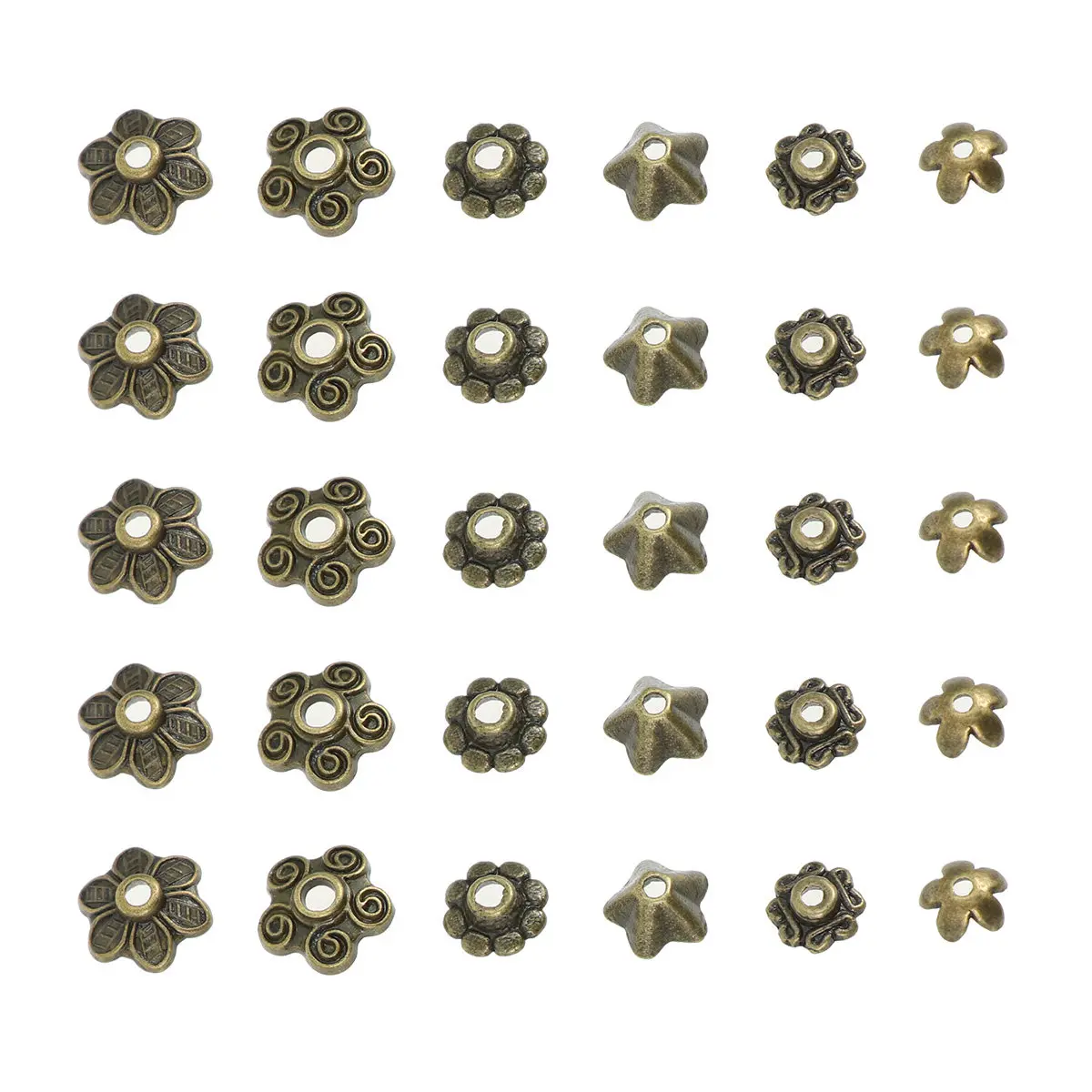 180Pcs Alloy Flower Hat Charm Components Metal End Caps DIY Bead Dangles for Handmade Jewelry Necklaces Bracelets Crafts Gift
180Pcs Alloy Flower Hat Charm Components Metal End Caps DIY Bead Dangles for Handmade Jewelry Necklaces Bracelets Crafts Gift