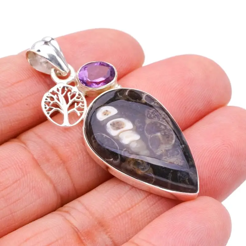 Hesy® Natural Turritella Amethyst Tree Handmade 925 Sterling Silver Pendant 2" F5110
Hesy® Natural Turritella Amethyst Tree Handmade 925 Sterling Silver Pendant 2" F5110