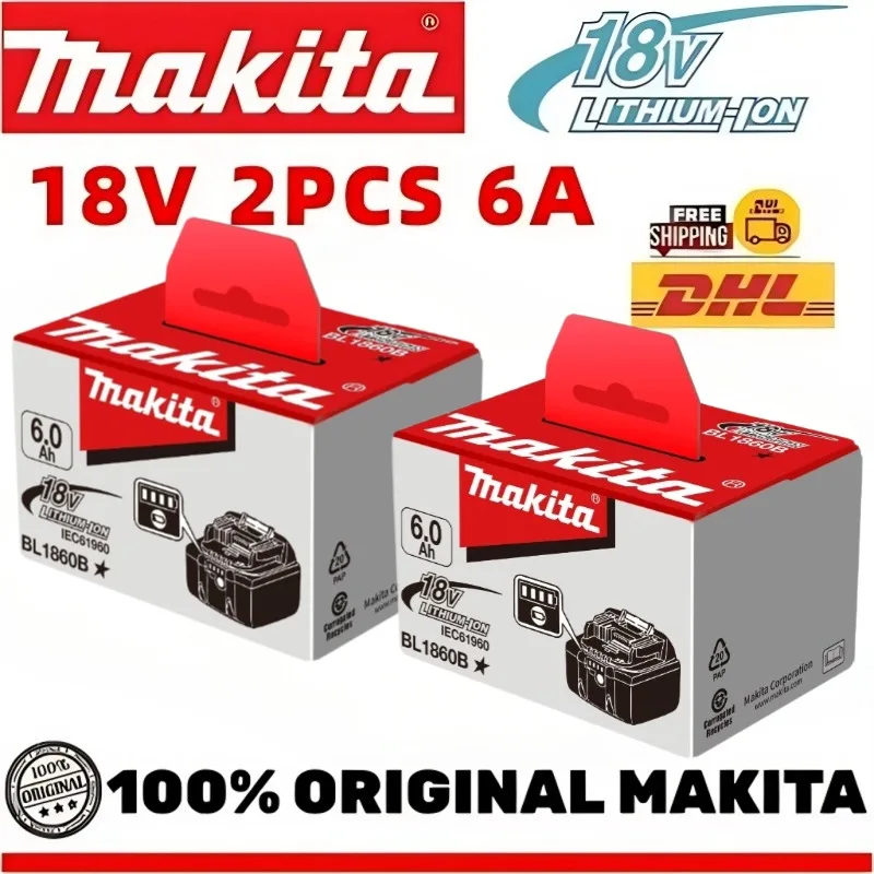 Original Makita 18V 6Ah Rechargeable Battery LED Displays Battery Level for Makita BL1830 BL1840BL1860B BL1850 Power Tools
Original Makita 18V 6Ah Rechargeable Battery LED Displays Battery Level for Makita BL1830 BL1840BL1860B BL1850 Power Tools
