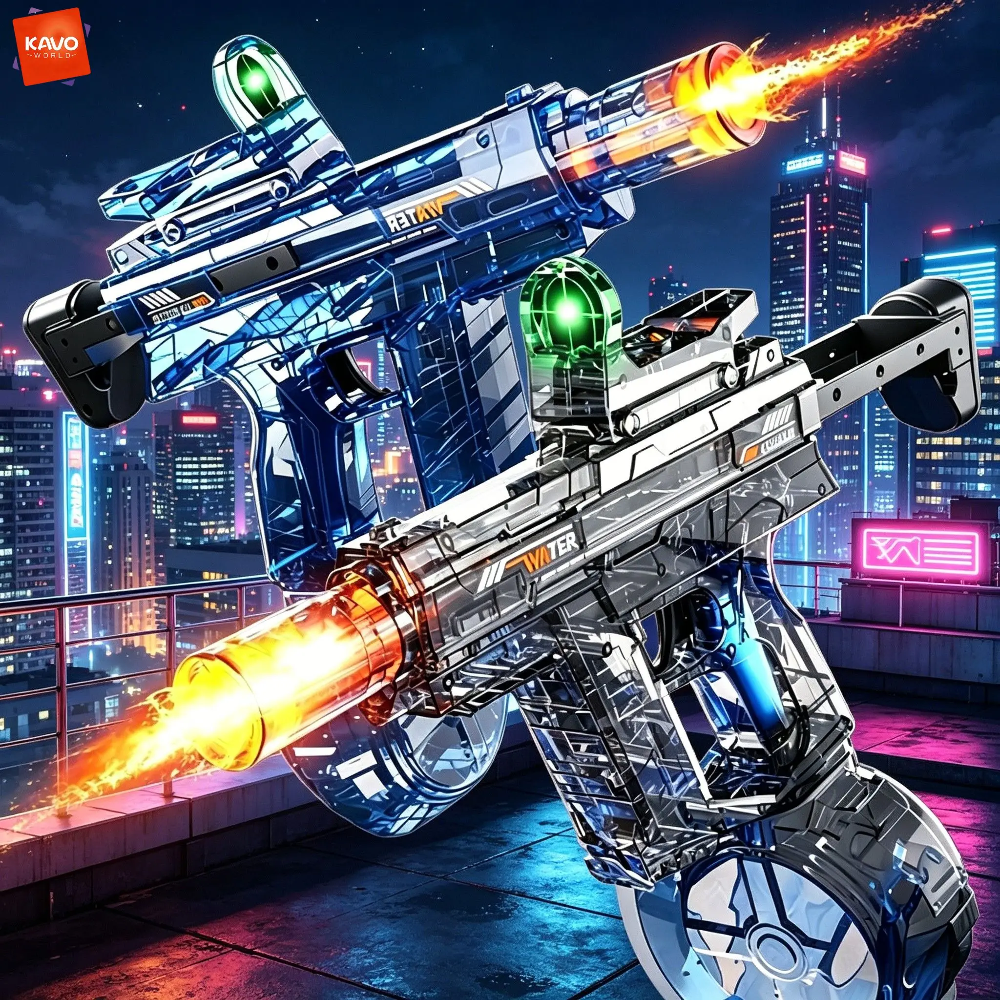 KAVOWORLD Transparent Portable Electric Water Gun Rechargeable High Capacity Squirt Blaster Perfect for Summer Outdoor Games Toy
KAVOWORLD Transparent Portable Electric Water Gun Rechargeable High Capacity Squirt Blaster Perfect for Summer Outdoor Games Toy