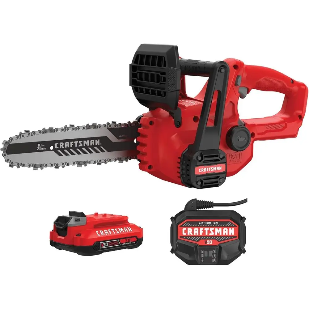 10-Inch Cordless Electric Chainsaw, V20 Battery Included, Portable Wood Trimmer and Tree Cutter
10-Inch Cordless Electric Chainsaw, V20 Battery Included, Portable Wood Trimmer and Tree Cutter