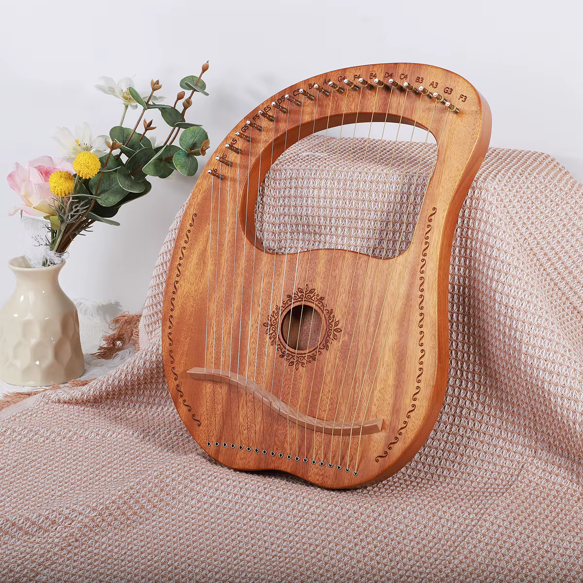 16 Strings Lyre Harp 19 7 strings Mahogany Wood Portable Harp with Bag Piano Musical Instrument With Spare Strings
16 Strings Lyre Harp 19 7 strings Mahogany Wood Portable Harp with Bag Piano Musical Instrument With Spare Strings