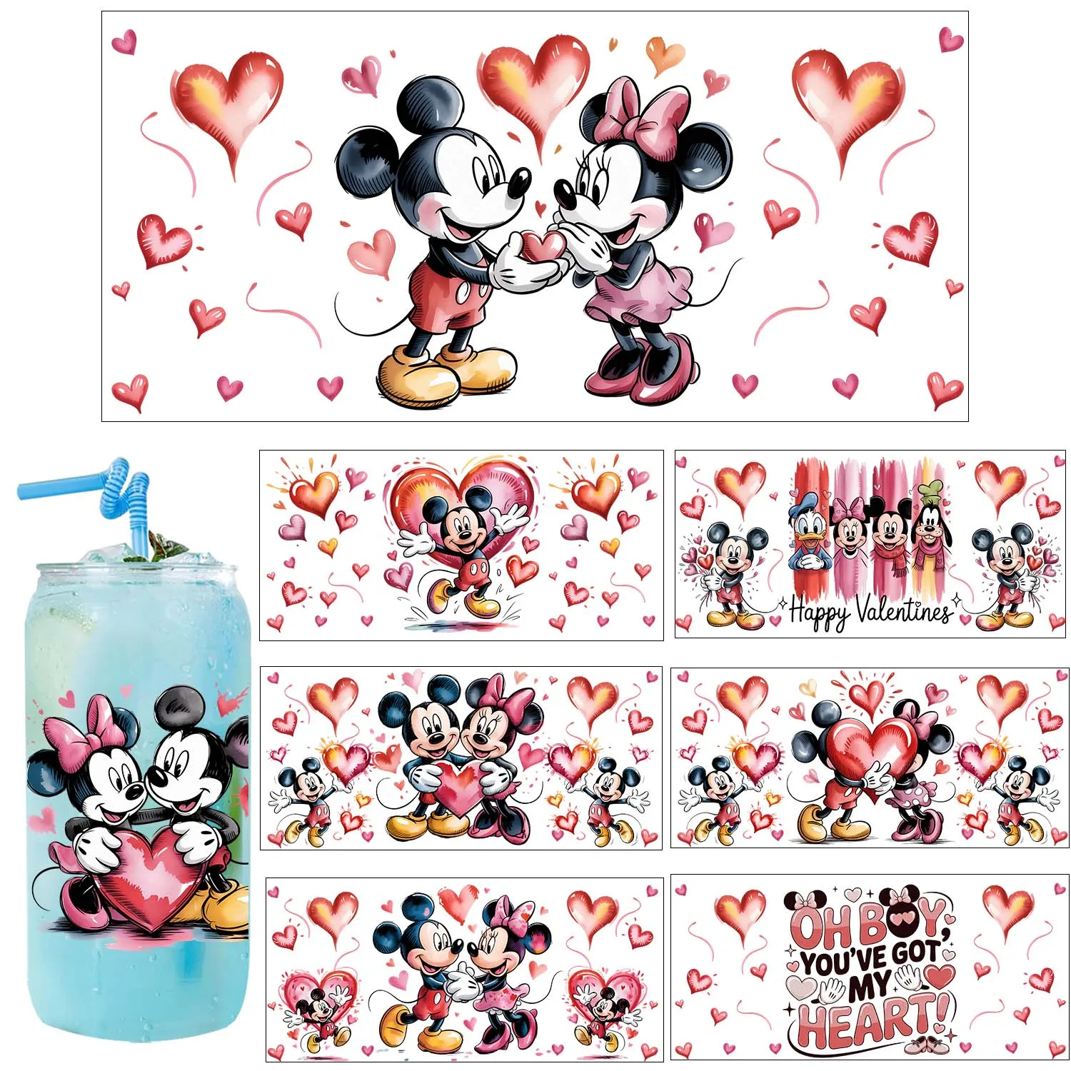 XOXO Valentine Mickey Cartoon Artwork UV Sticker DIY Decals 3D transfers uvdtf stickers 16oz uv dtf cup wraps for Libbey Glasses
XOXO Valentine Mickey Cartoon Artwork UV Sticker DIY Decals 3D transfers uvdtf stickers 16oz uv dtf cup wraps for Libbey Glasses