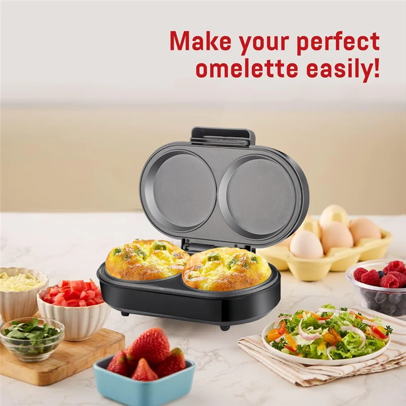 A01F-Double Mini Omelet Maker Round Non-Stick Grids Makes 2 Personalized Individual Breakfast Chaffles And Hamburger EU Plug
A01F-Double Mini Omelet Maker Round Non-Stick Grids Makes 2 Personalized Individual Breakfast Chaffles And Hamburger EU Plug