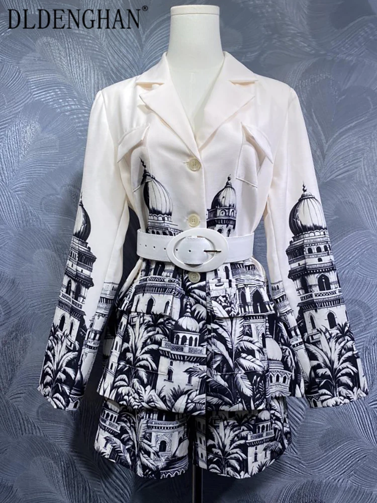 DLDENGHAN Women's Long Sleeves Sashes Single Breasted Jacket +Shorts High Street Print 2 piece Set Fashion Spring New
DLDENGHAN Women's Long Sleeves Sashes Single Breasted Jacket +Shorts High Street Print 2 piece Set Fashion Spring New