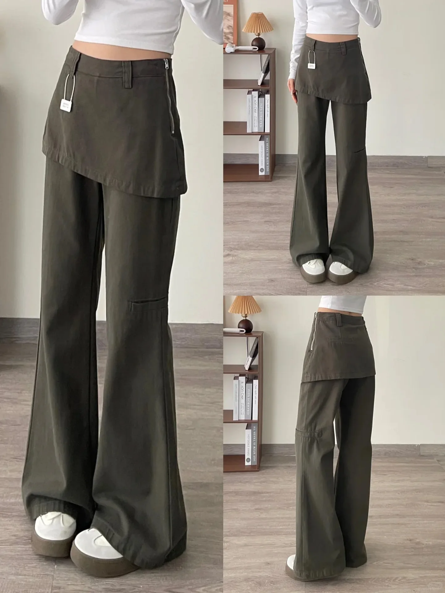 American Sle High Waist Flared Jeans Women's Autumn plus Size Conceal Hip Slimming Wide Leg Pants Non-Matching Leggings
American Sle High Waist Flared Jeans Women's Autumn plus Size Conceal Hip Slimming Wide Leg Pants Non-Matching Leggings