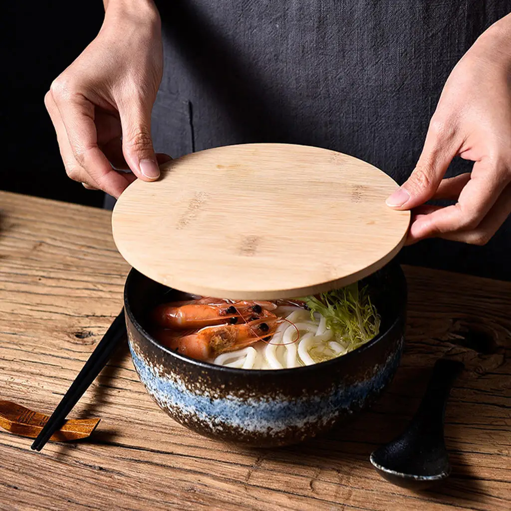 Ceramic Japanese Ramen Bowl Large 1500 Ml Porcelain Bowl Ceramic Instant Noodle Bowl, Chopsticks, With Lid And Spoon
Ceramic Japanese Ramen Bowl Large 1500 Ml Porcelain Bowl Ceramic Instant Noodle Bowl, Chopsticks, With Lid And Spoon