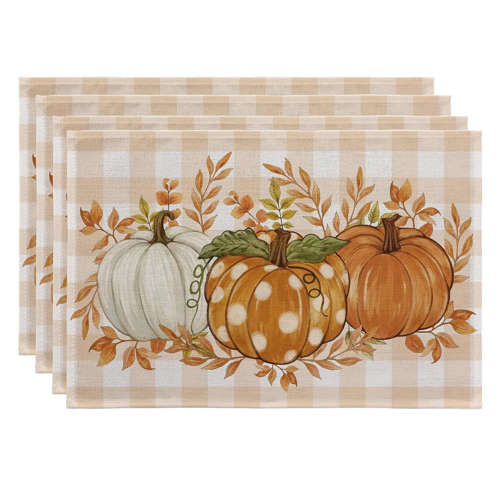 VIKAMA Romanstile Fall Placemats Set of 4 Thanksgiving Autumn Harvest Pumpkin Buffalo Plaid Table Place Mats Party Dining Decor
VIKAMA Romanstile Fall Placemats Set of 4 Thanksgiving Autumn Harvest Pumpkin Buffalo Plaid Table Place Mats Party Dining Decor
