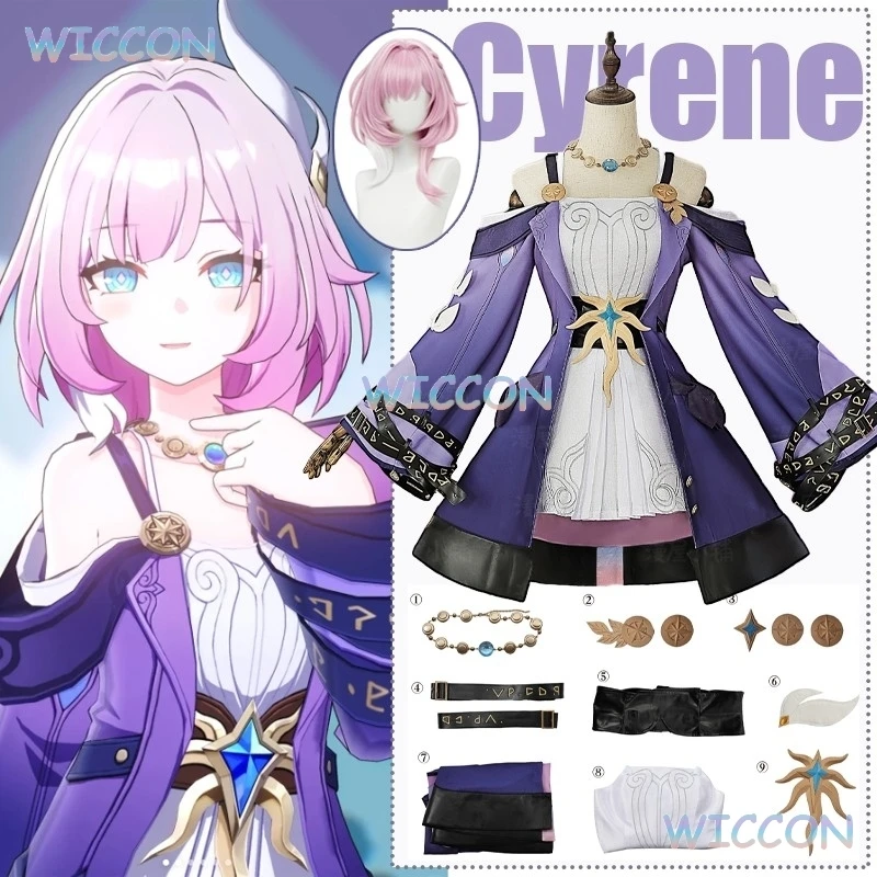 Cyrene Cosplay Costume Pink Wig Hair Dress Uniform Hairpin Amphoreus Halloween Party for Women Girls Game Honkai Star Rail
Cyrene Cosplay Costume Pink Wig Hair Dress Uniform Hairpin Amphoreus Halloween Party for Women Girls Game Honkai Star Rail