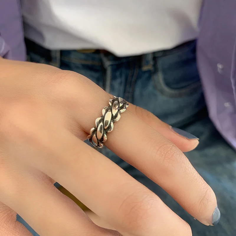 925 Sterling Silver Wide Rings For Women Couple Creative Vintage Winding Geometric Punk Fine Party Jewelry Gifts
925 Sterling Silver Wide Rings For Women Couple Creative Vintage Winding Geometric Punk Fine Party Jewelry Gifts