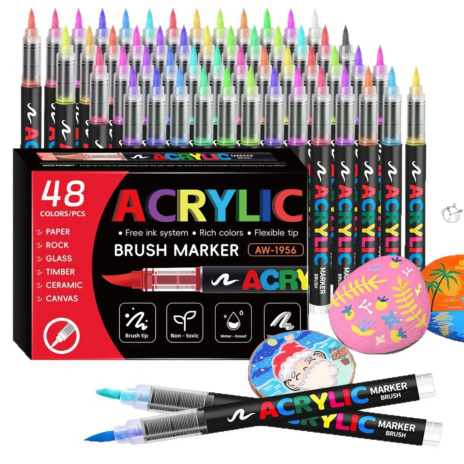 12-72 Colors Acrylic Paint Pens Markers Brush Tip Paint Markers for Rock Painting Wood Canvas Stone Christmas Gift DIY Crafts
12-72 Colors Acrylic Paint Pens Markers Brush Tip Paint Markers for Rock Painting Wood Canvas Stone Christmas Gift DIY Crafts