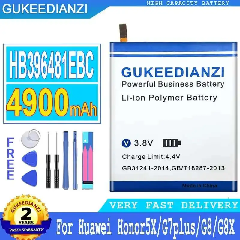 Mobile Phone Battery 4900mAh High Capacity HB396481EBC For Huawei Honor 5X Ascend G7 Plus G8 G8X
Mobile Phone Battery 4900mAh High Capacity HB396481EBC For Huawei Honor 5X Ascend G7 Plus G8 G8X