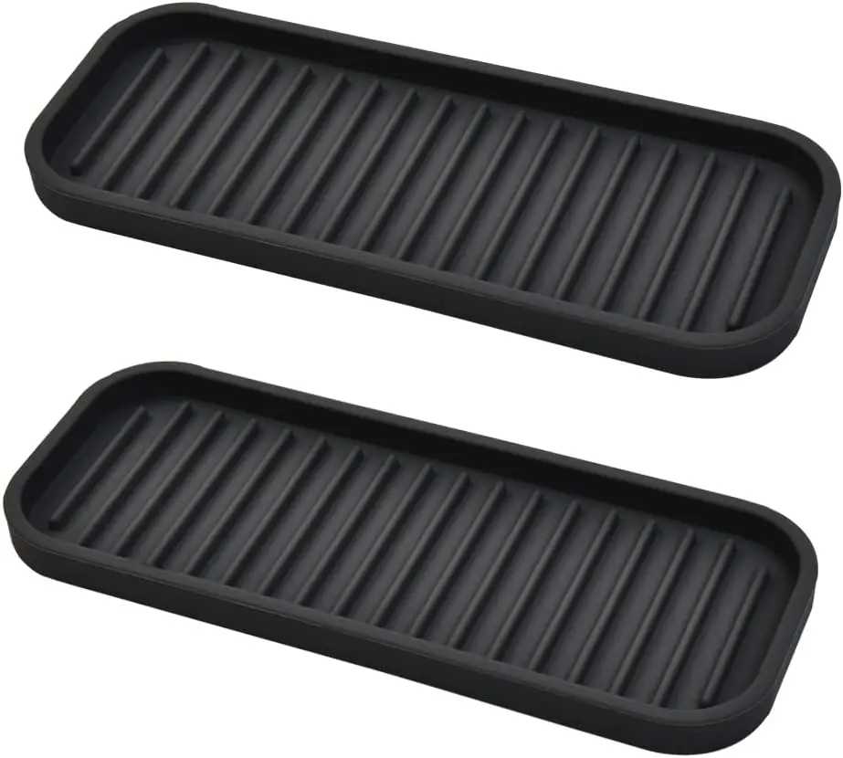 Silicone Sponge Holder for Kitchen Sink, 2-Pack Organizer Tray with Soap Dispenser, Quick-Dry Dish Caddy, Black
Silicone Sponge Holder for Kitchen Sink, 2-Pack Organizer Tray with Soap Dispenser, Quick-Dry Dish Caddy, Black