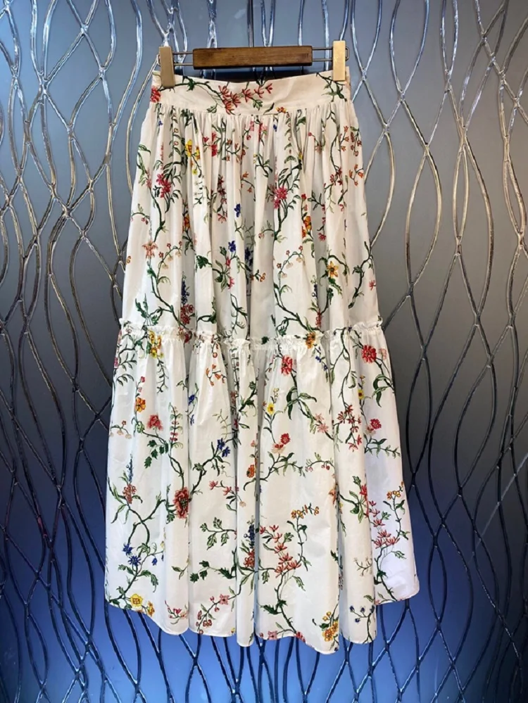 100%Cotton Long Skirts 2023 Summer Style Women Elegant Floral Prints Casual Long White Maxi Skirts Ladies Floor Length Skirts
100%Cotton Long Skirts 2023 Summer Style Women Elegant Floral Prints Casual Long White Maxi Skirts Ladies Floor Length Skirts