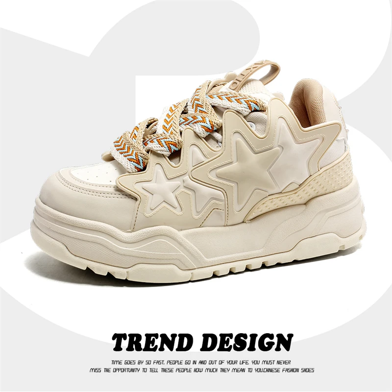 2024 Fashion Men's Thick Sole Low Top Sports and Casual Shoes, Small Star Leather Breathable Bread Shoes, Casual Men's and Women
2024 Fashion Men's Thick Sole Low Top Sports and Casual Shoes, Small Star Leather Breathable Bread Shoes, Casual Men's and Women
