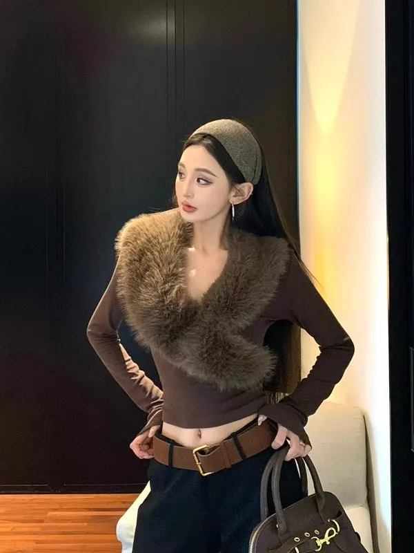 Женский укороченный топ Nicole Rose в винтажном стиле пэчворк с V-образным вырезом, осенне-зимняя базовая футболка с завышенной талией, открывающая пупок
Женский укороченный топ Nicole Rose в винтажном стиле пэчворк с V-образным вырезом, осенне-зимняя базовая футболка с завышенной талией, открывающая пупок