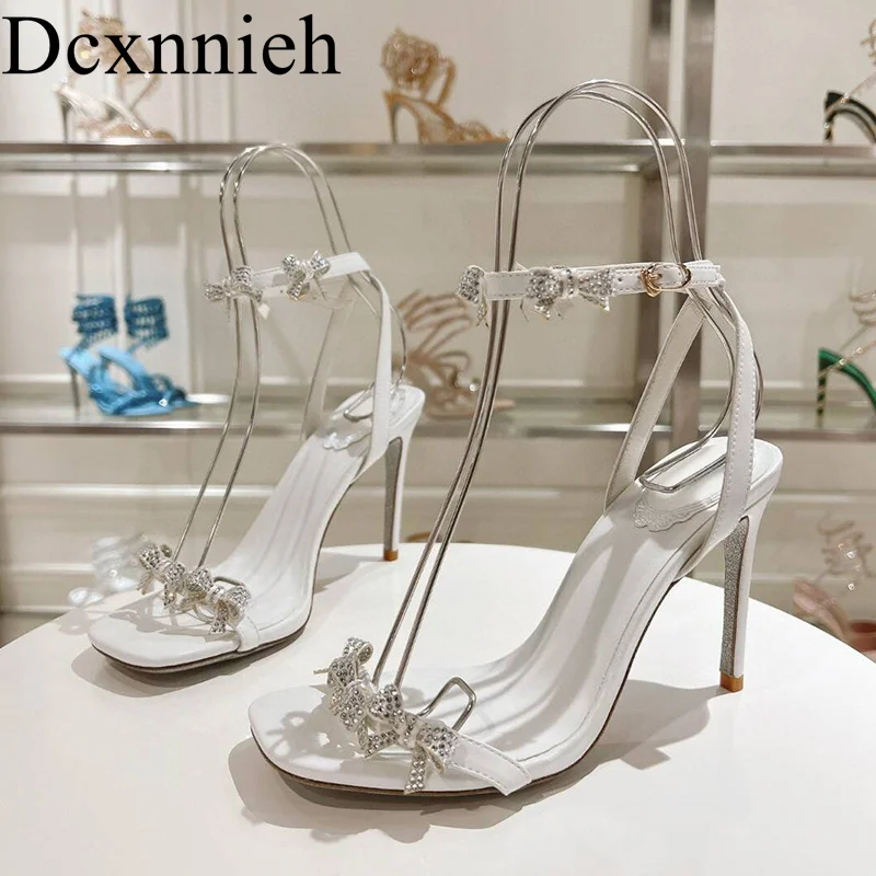 Women's rhinestone bow decoration solid color slim heel sandals summer sexy slim high heel party dress wedding shoes 2024
Women's rhinestone bow decoration solid color slim heel sandals summer sexy slim high heel party dress wedding shoes 2024