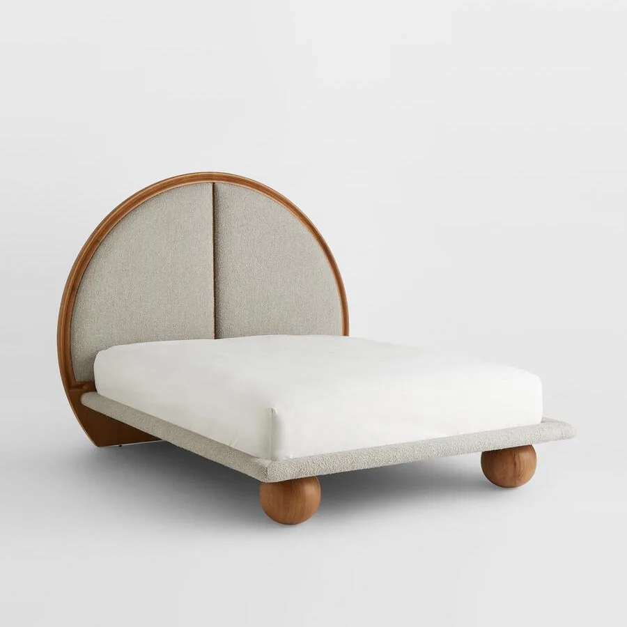 −For Modern King-Size Double Bed for Bedrooms Walnut-Colored Wooden Frame with Round Legs Linen Fabric Soft Bed 3-Year Warranty&
−For Modern King-Size Double Bed for Bedrooms Walnut-Colored Wooden Frame with Round Legs Linen Fabric Soft Bed 3-Year Warranty&