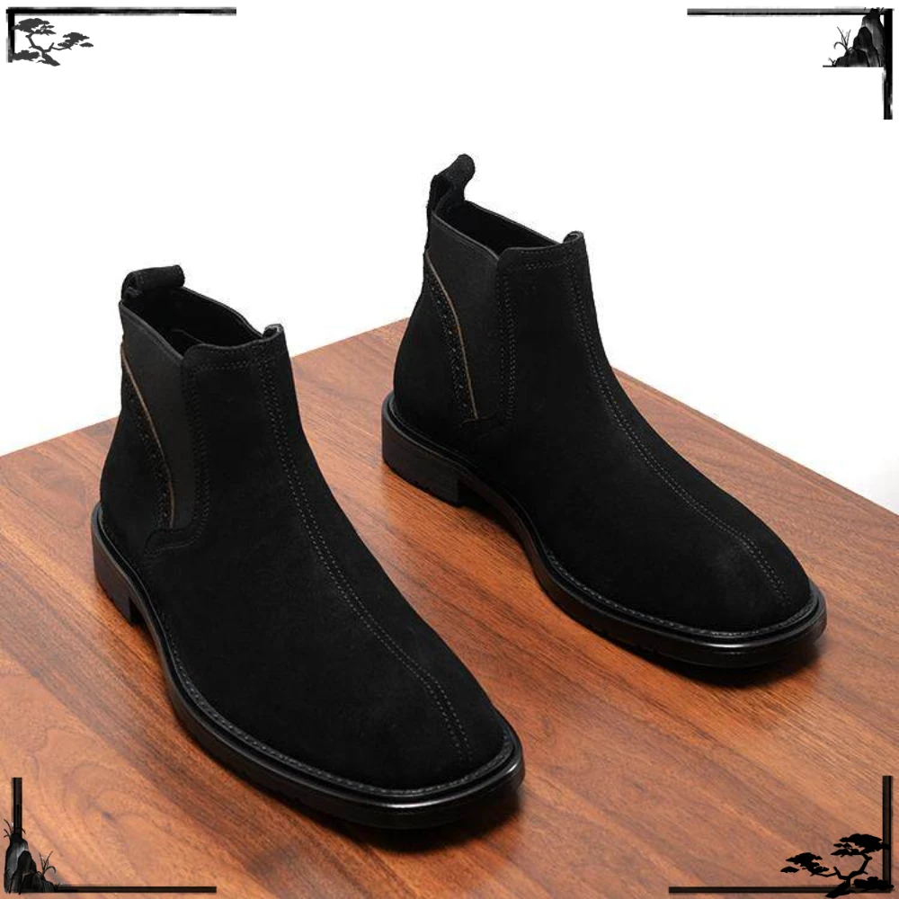 Vintage Square Toe Genuine Leather Suede Boots British Style High Top Ankle Boots Turned Fur Male Shoes
Vintage Square Toe Genuine Leather Suede Boots British Style High Top Ankle Boots Turned Fur Male Shoes