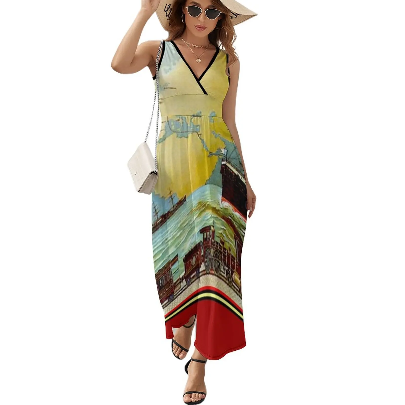 Around The World in 80 Days; Vintage Jules Verne Print Sleeveless Dress elegant women's sets woman dress
Around The World in 80 Days; Vintage Jules Verne Print Sleeveless Dress elegant women's sets woman dress