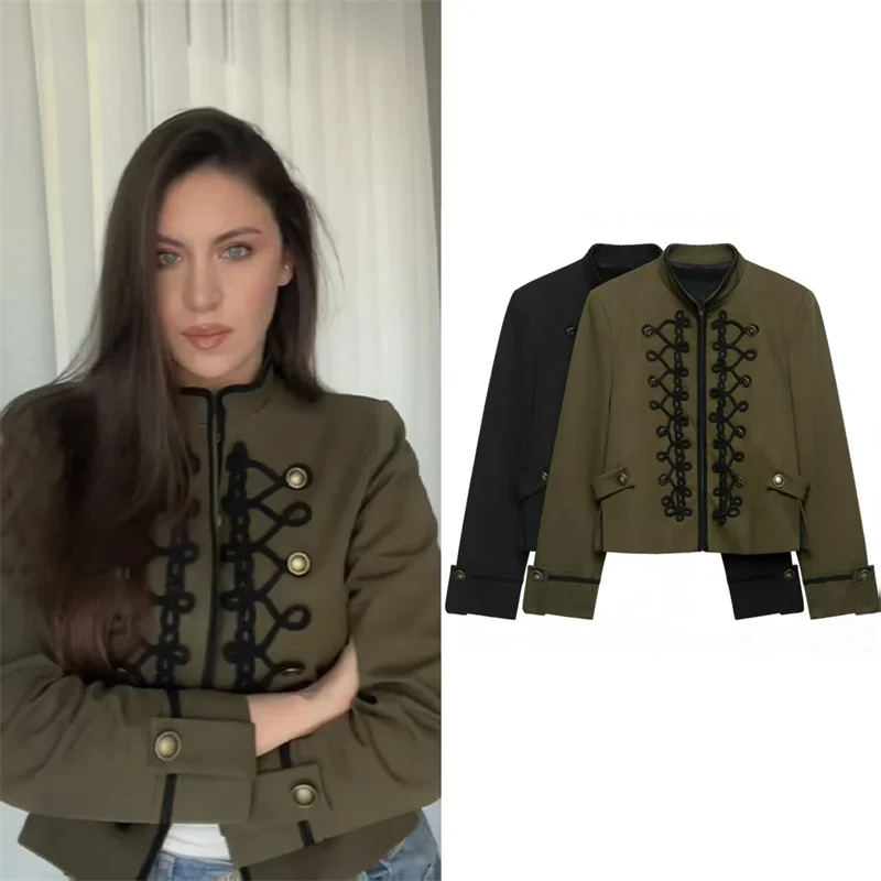 Women's Jacket 2026 Spring New Solid Color Long Sleeve Rope Knot Button Napoleon Style Slim Jacket Fashionable and Unique
Women's Jacket 2026 Spring New Solid Color Long Sleeve Rope Knot Button Napoleon Style Slim Jacket Fashionable and Unique