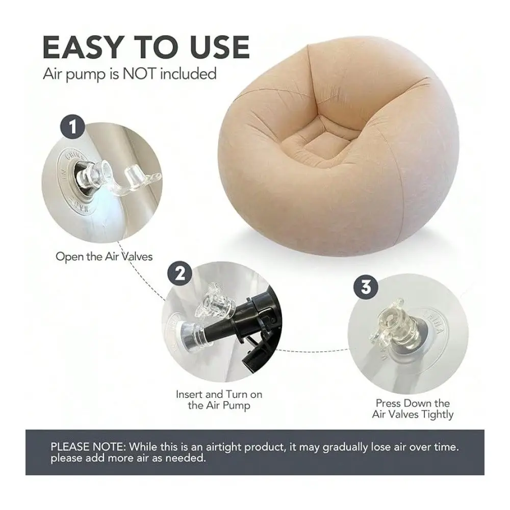 Inflatable Beanless Bean Bag Chair Lounge Sofa Black
Inflatable Beanless Bean Bag Chair Lounge Sofa Black