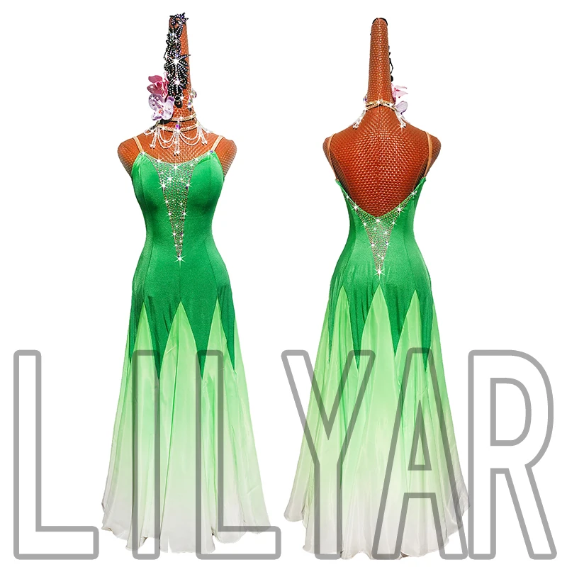 New Modern Dance Skirt Performance Competition Performs Adult Female Green Gradient Shining Diamond Sleeveless Fashion Dance Ski
New Modern Dance Skirt Performance Competition Performs Adult Female Green Gradient Shining Diamond Sleeveless Fashion Dance Ski