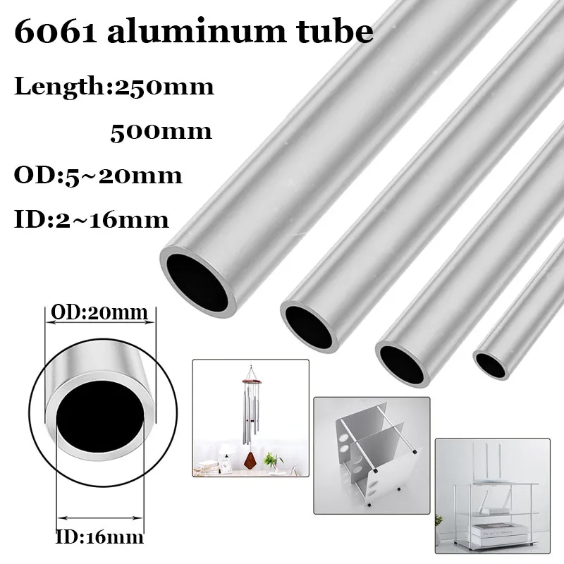 Aluminium Pipe 1.5~2mm Thickness 5~20mm OD Straight 250mm 500mm Long Round 6061 Aluminum Alloy Tube
Aluminium Pipe 1.5~2mm Thickness 5~20mm OD Straight 250mm 500mm Long Round 6061 Aluminum Alloy Tube