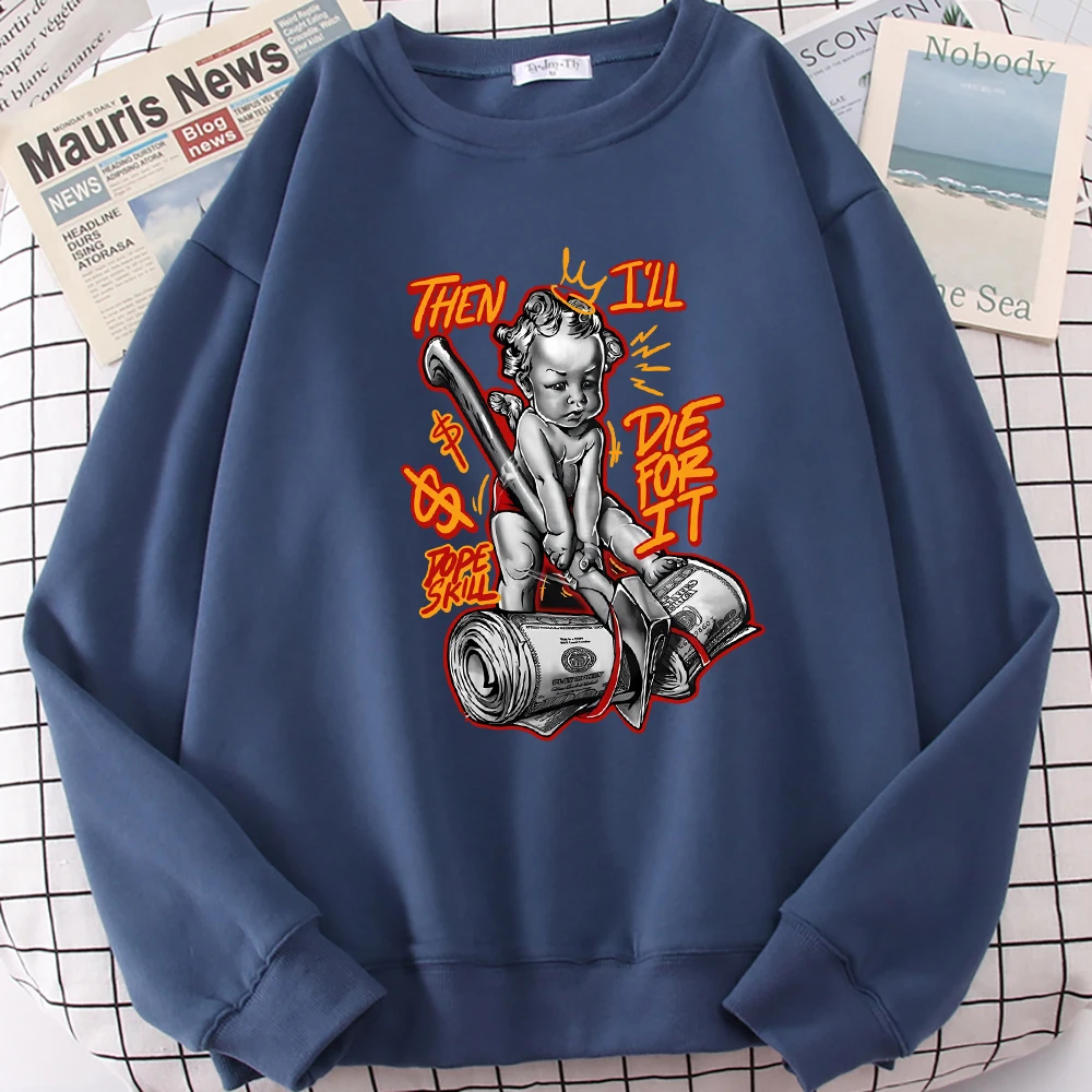 The Little Angel Who Splits Money With An Axe Print Female Sweatshirt Trendy Streetwear Crewneck Autumn Clothes Fleece Pullover
The Little Angel Who Splits Money With An Axe Print Female Sweatshirt Trendy Streetwear Crewneck Autumn Clothes Fleece Pullover