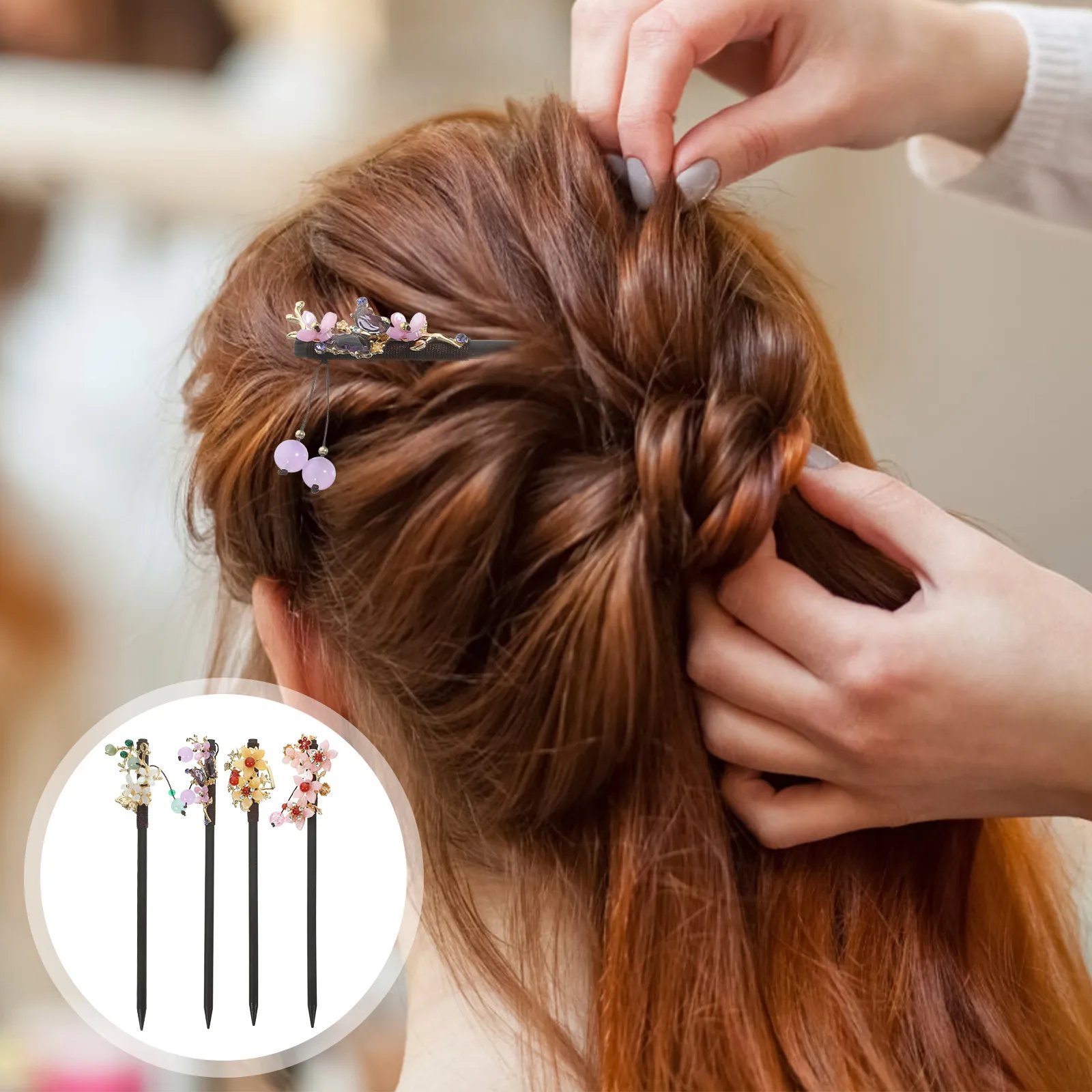 4Pcs Chinese Style Hair Sticks Flower Chopsticks Vintage Hair Accessories for Women Elegant Decorative Hairstyle Tool
4Pcs Chinese Style Hair Sticks Flower Chopsticks Vintage Hair Accessories for Women Elegant Decorative Hairstyle Tool