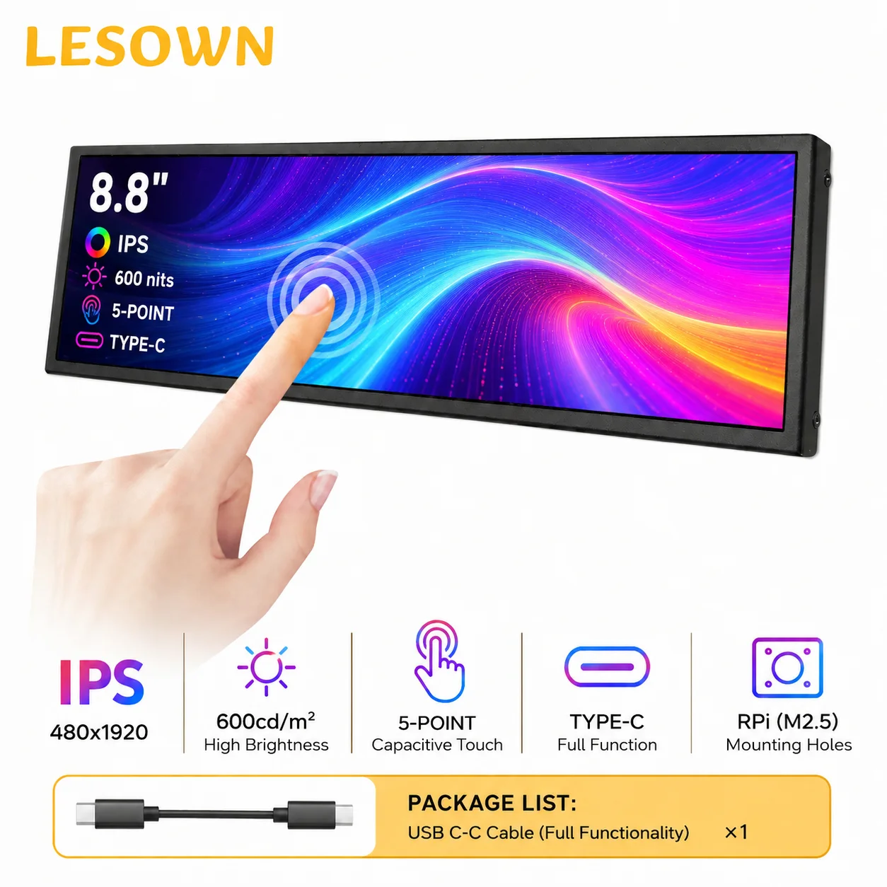 Sim Racing Dashboard Touch Screen LESOWN 8.8 Plug and Play Black Type-C HDTV PC Game Dash Assetto Corsa
Sim Racing Dashboard Touch Screen LESOWN 8.8 Plug and Play Black Type-C HDTV PC Game Dash Assetto Corsa