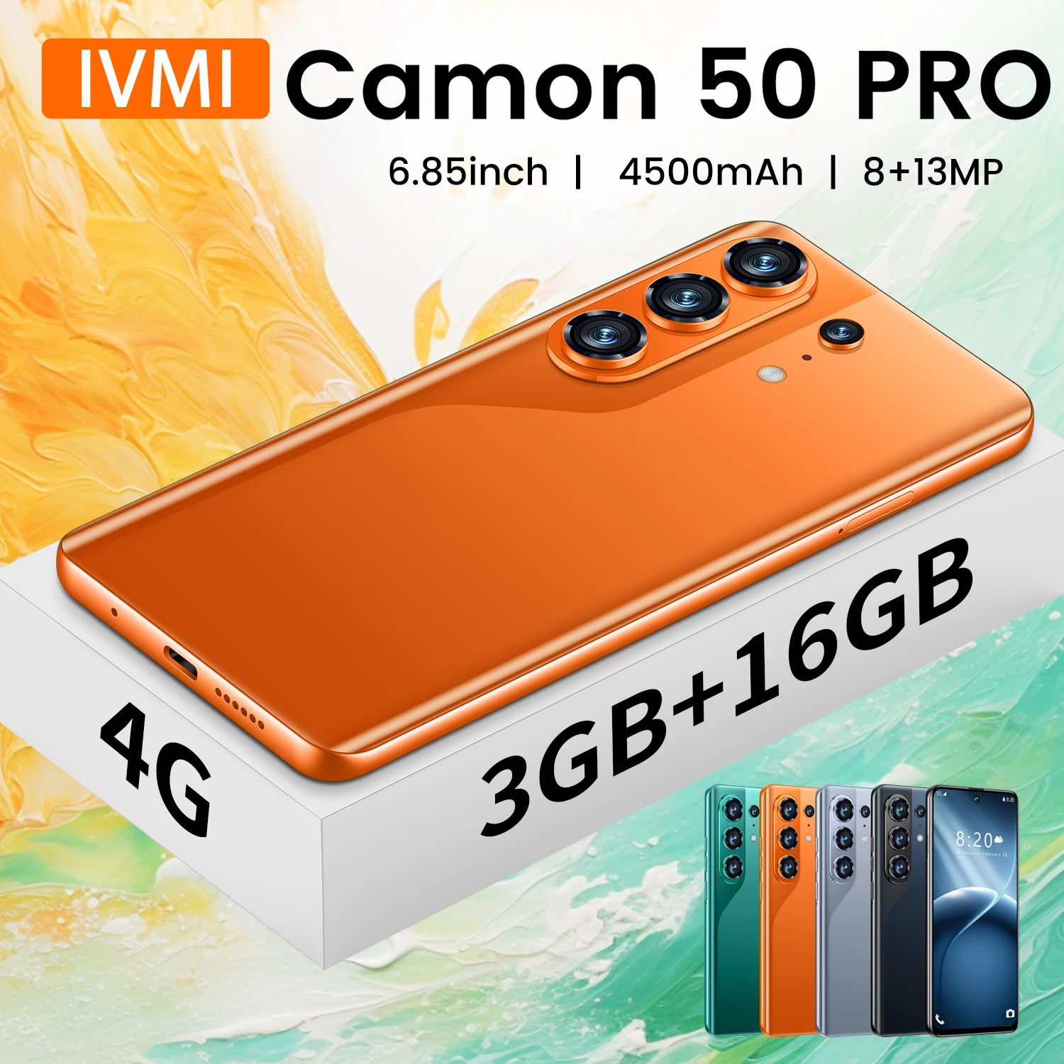IVMI Global Vision Camon50 Pro Curved Screen Smartphone 6.85Inch Android 16GB ROM Face ID 4G Network Google Play Store Mobile Ph
IVMI Global Vision Camon50 Pro Curved Screen Smartphone 6.85Inch Android 16GB ROM Face ID 4G Network Google Play Store Mobile Ph
