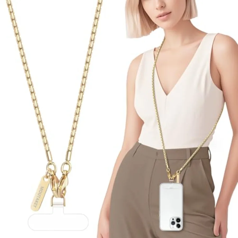 Metal Cell Phone chain Crossbody Phone lanyard with 2 Tether Tabs Detachable iPhone Chain Crossbody Strap, Non-rusting, Solid,
Metal Cell Phone chain Crossbody Phone lanyard with 2 Tether Tabs Detachable iPhone Chain Crossbody Strap, Non-rusting, Solid,