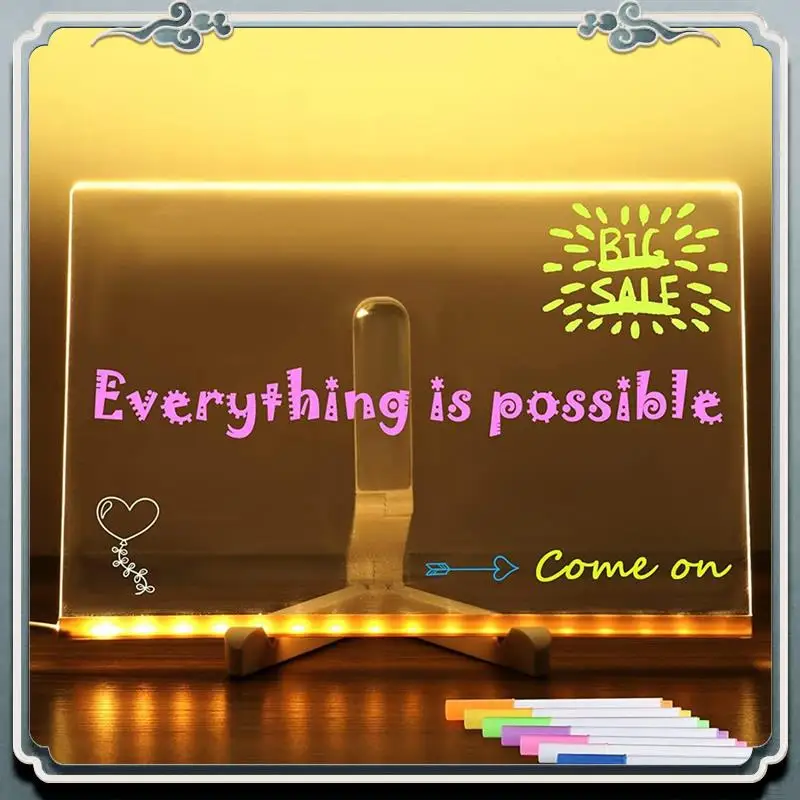 Premium Acrylic LED Luminous Draw Board Toy For Kids Anti Scratch Adjustable Erasable Letter Message Note Board Birthday Gift
Premium Acrylic LED Luminous Draw Board Toy For Kids Anti Scratch Adjustable Erasable Letter Message Note Board Birthday Gift