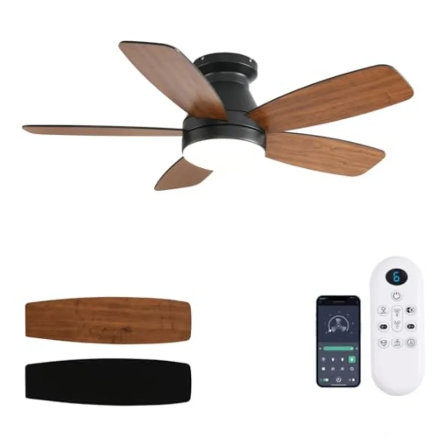 Ceiling Fans with Lights, 42 Inch Low Profile Flush Mount Fan for Indoor/Outdoor Use, Brown Metal Fan, 3CCT Dimmable Light, Rev
Ceiling Fans with Lights, 42 Inch Low Profile Flush Mount Fan for Indoor/Outdoor Use, Brown Metal Fan, 3CCT Dimmable Light, Rev