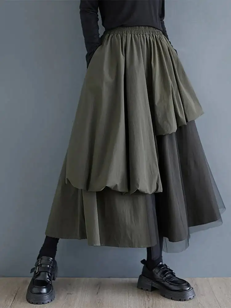 Elastic Waist Army High Green Mesh Irregular A-line Half-body Skirt Women Fashion New Spring Autumn 2026 1DDXB
Elastic Waist Army High Green Mesh Irregular A-line Half-body Skirt Women Fashion New Spring Autumn 2026 1DDXB
