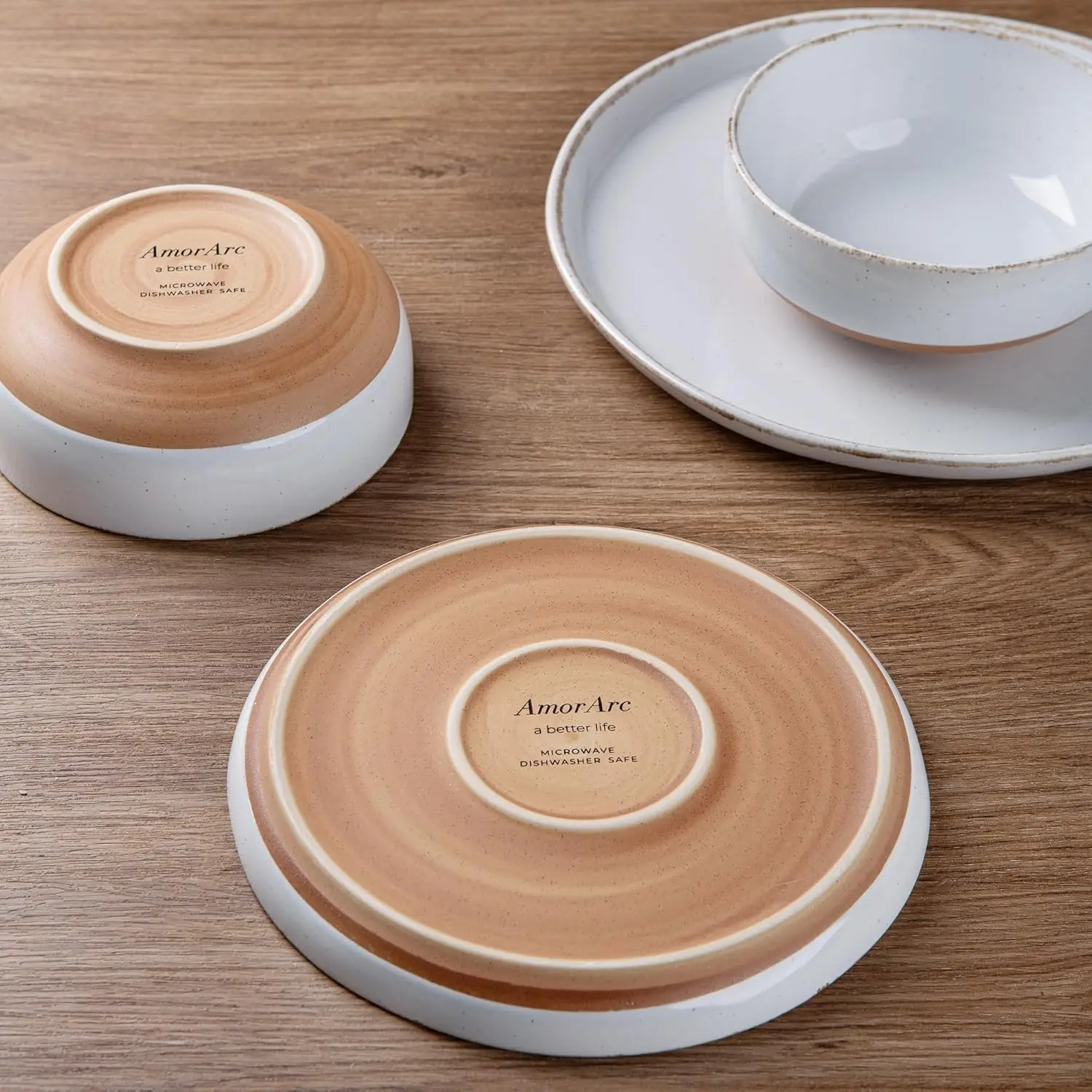 24 Pieces Ceramic Dinnerware Sets for 8, Handpainted Stoneware Plates and Bowls Set with Rustic Terracotta Underside, Scratch Re
24 Pieces Ceramic Dinnerware Sets for 8, Handpainted Stoneware Plates and Bowls Set with Rustic Terracotta Underside, Scratch Re