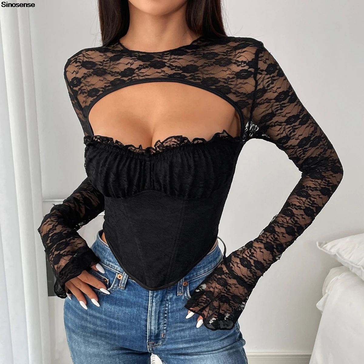 Womens Sheer Mesh Long Sleeve Tops Sexy Cut Out See Through Tight Lace Shirt Fitted Blouses Y2K Date Night Out Club Party Tops
Womens Sheer Mesh Long Sleeve Tops Sexy Cut Out See Through Tight Lace Shirt Fitted Blouses Y2K Date Night Out Club Party Tops