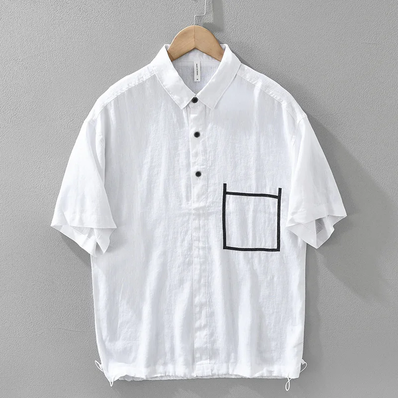 Japanese Linen Short-Sleeve Shirt for Men Pure Breathable Fabric Artsy Casual Relaxed Fit with Versatile Minimalist Style Tops
Japanese Linen Short-Sleeve Shirt for Men Pure Breathable Fabric Artsy Casual Relaxed Fit with Versatile Minimalist Style Tops