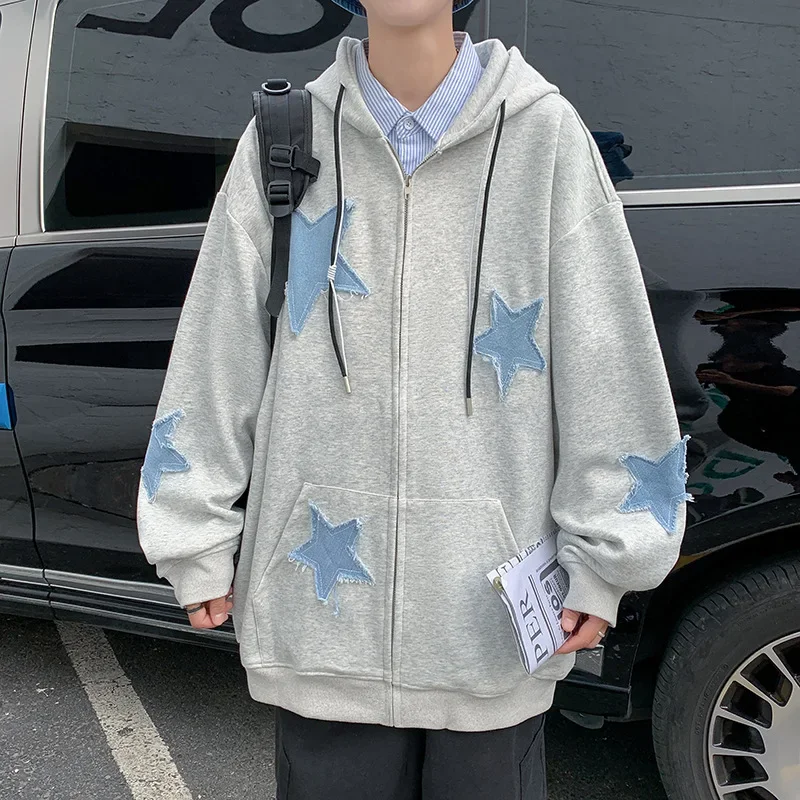 Men's Hip Hop Hoodie Sweatshirts Y2K Streetwear Vintage Five-pointed Star Patch Zip Up Hooded Men Harajuku Casual Loose Pulloyer
Men's Hip Hop Hoodie Sweatshirts Y2K Streetwear Vintage Five-pointed Star Patch Zip Up Hooded Men Harajuku Casual Loose Pulloyer